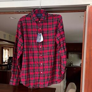 Polo by Ralph Lauren Men's Red and Black Plaid Shirt